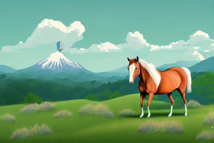A kentucky mountain saddle horse in a natural landscape