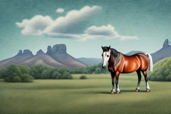 A kentucky mountain saddle horse in a rural setting in stilfontein