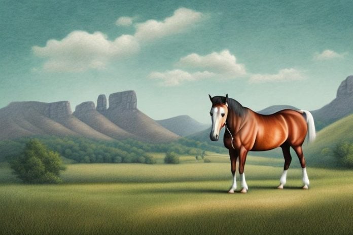 A kentucky mountain saddle horse in a rural setting in brits