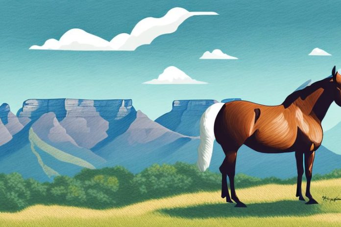 A kentucky mountain saddle horse in a scenic landscape in cape town