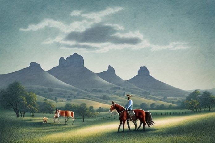 A kentucky mountain saddle horse in a rural setting in somerset west