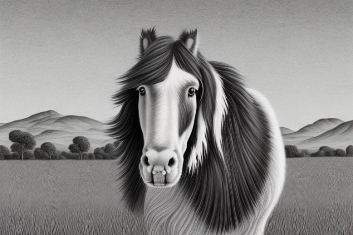 A clydesdale horse in a rural setting in kwamashu