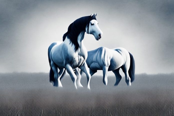 A clydesdale horse standing in a field in amanzimtoti