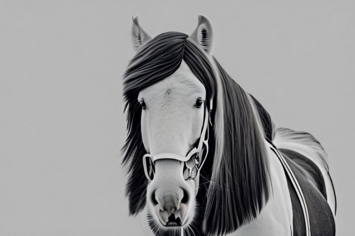 A clydesdale horse in a ladysmith