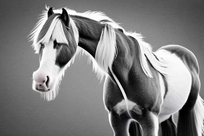 A clydesdale horse in a rural setting