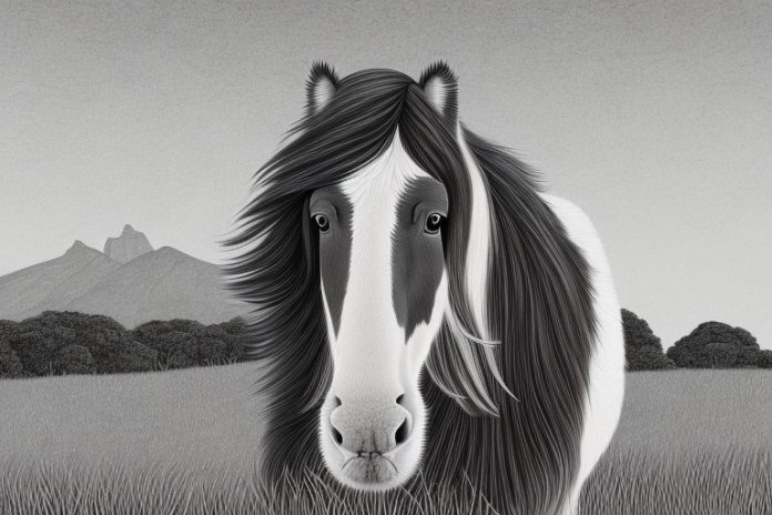 A clydesdale horse in a rural setting in port shepstone