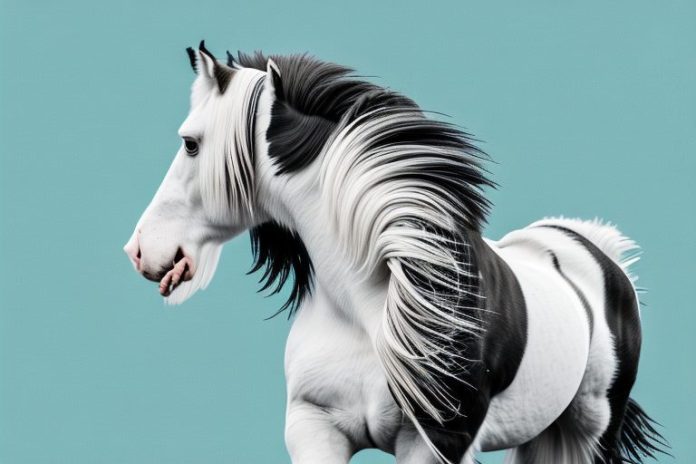 A clydesdale horse in its natural environment in eastern cape