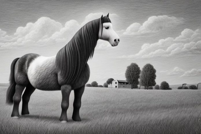 A clydesdale horse in a rural setting in east london