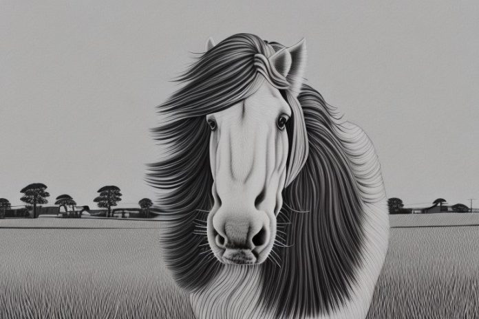 A clydesdale horse in a rural setting in bloemfontein