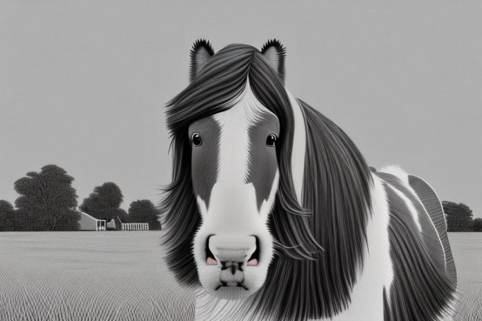 A clydesdale horse in a rural setting in vanderbijlpark