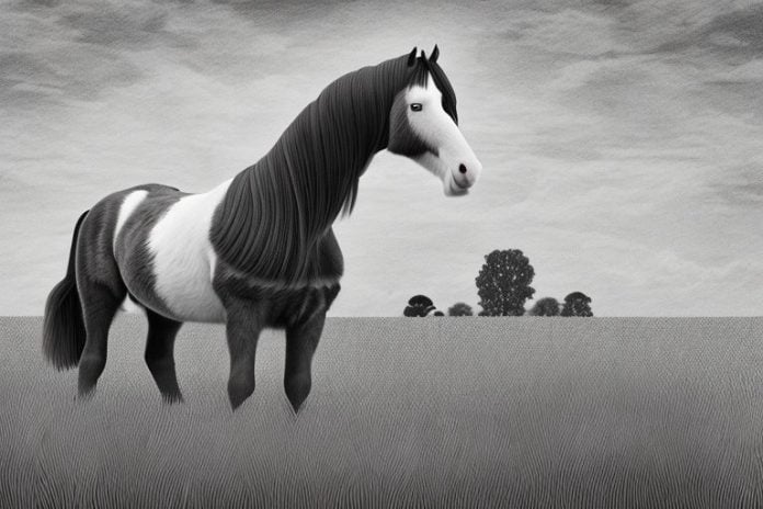 A clydesdale horse in a field in randburg