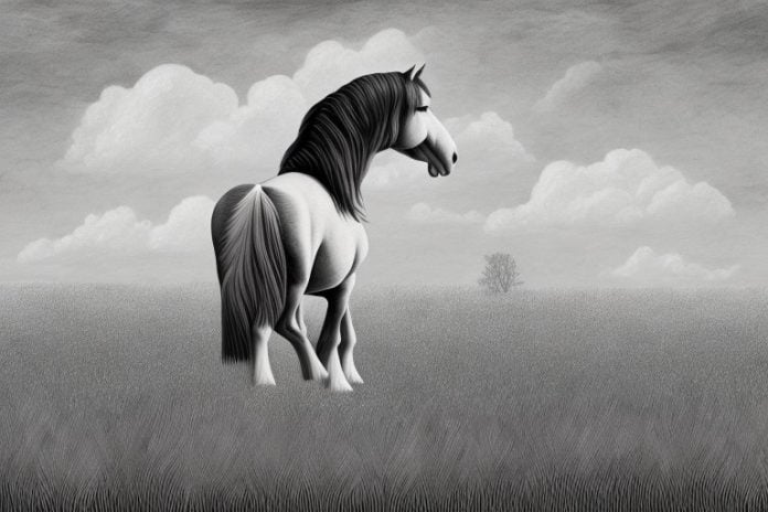 A clydesdale horse in a field in polokwane