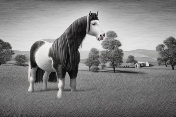 A clydesdale horse in a rural setting in south africa