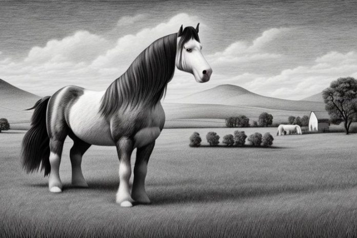 A clydesdale horse in a rural setting in modimolle