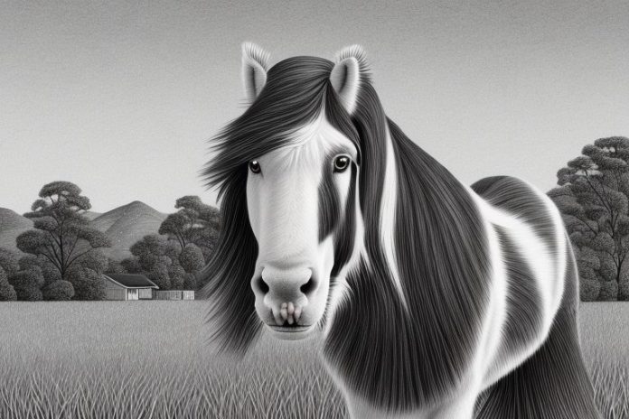 A clydesdale horse in a rural setting in nelspruit