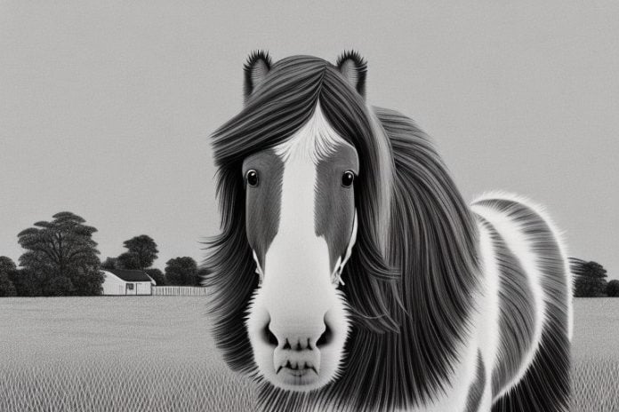 A clydesdale horse in a rural setting in klerksdorp