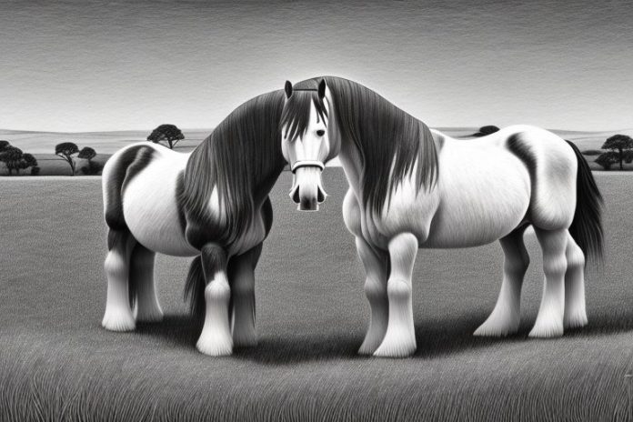 A clydesdale horse in a rural setting in mogwase