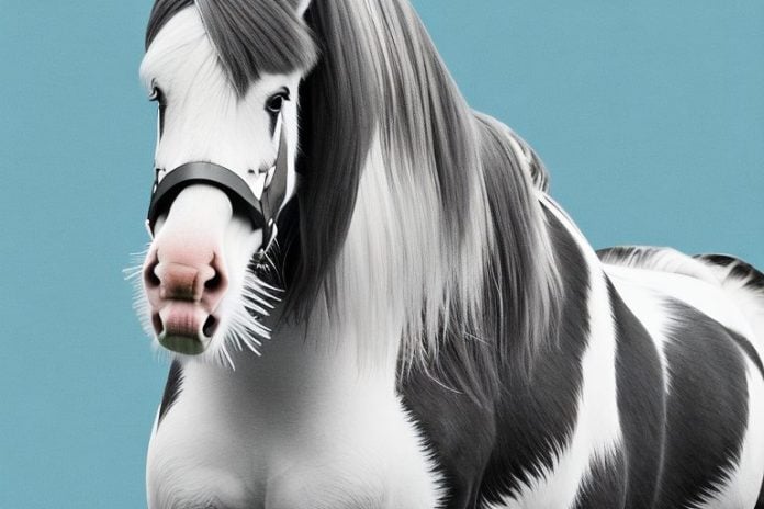 A clydesdale horse in a natural setting in cape town