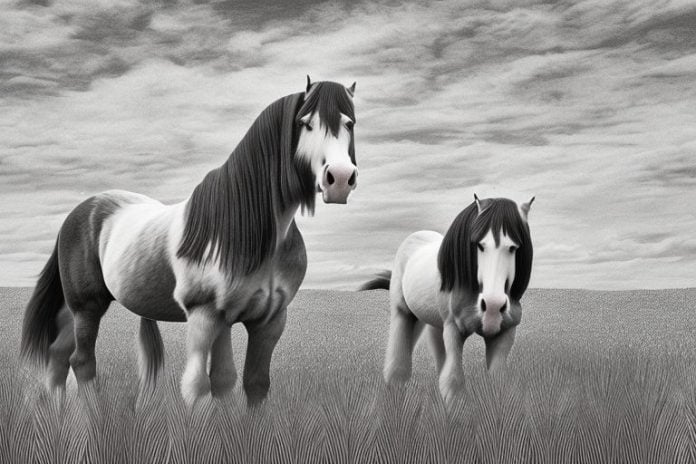 A clydesdale horse in a field in somerset west