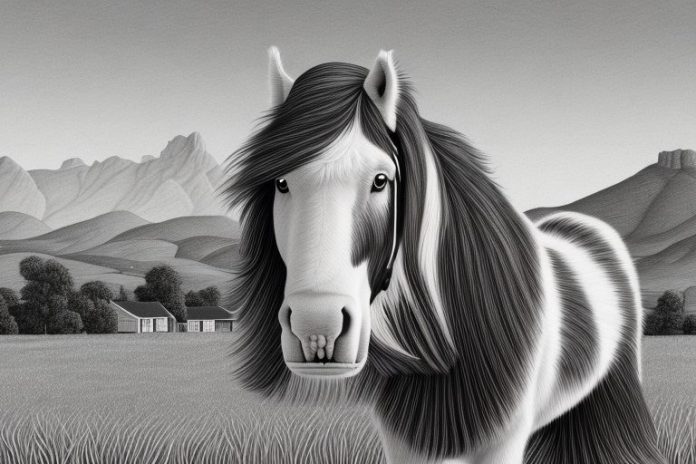 A clydesdale horse in a rural setting in paarl