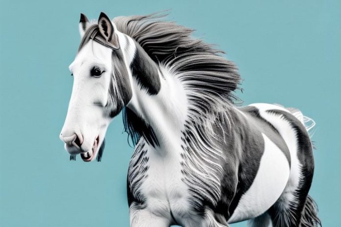 A clydesdale horse in its natural environment in oudtshoorn