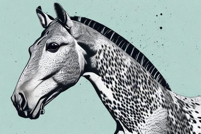 An appaloosa horse in its natural habitat in empangeni
