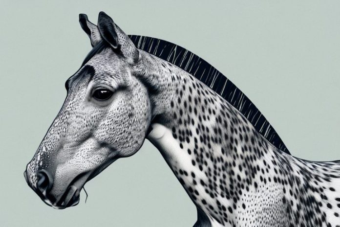 An appaloosa horse in its natural environment in uitenhage