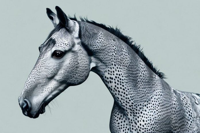 An appaloosa horse in its natural environment in east london