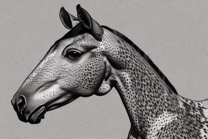An appaloosa horse in a rural setting in graaff-reinet