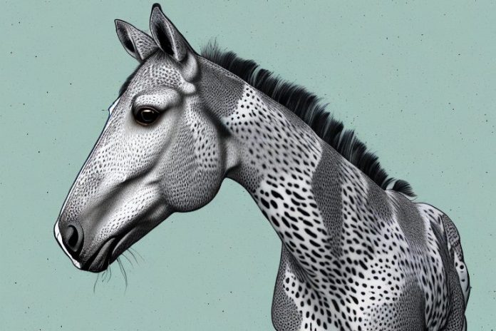 An appaloosa horse in a natural setting in jeffreys bay