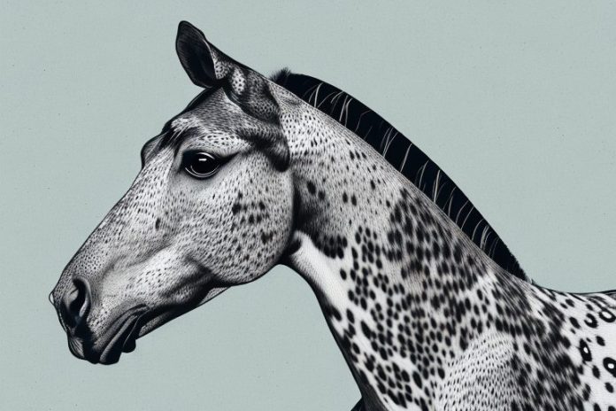 An appaloosa horse in the free state