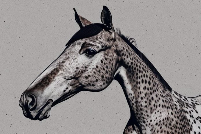 An appaloosa horse in a rural setting in parys