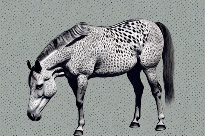 An appaloosa horse in its natural environment in phuthaditjhaba