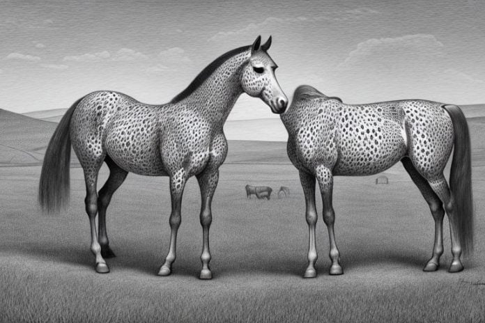 An appaloosa horse in a rural setting in bethlehem