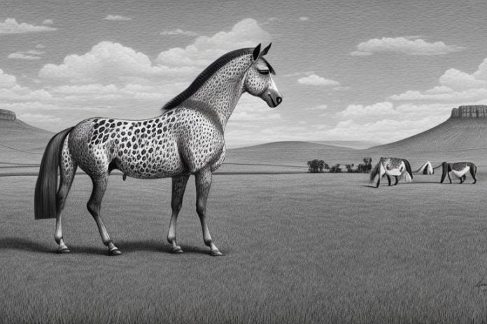 An appaloosa horse in a rural setting in harrismith