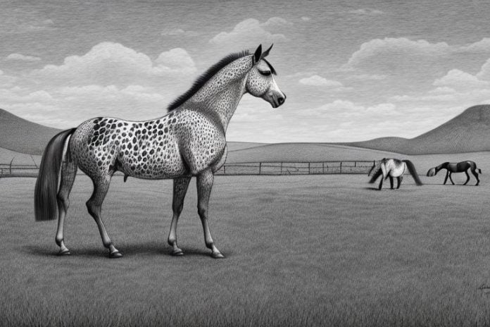 An appaloosa horse in a rural setting in ficksburg