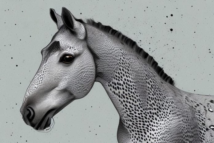 An appaloosa horse in its natural environment in vereeniging
