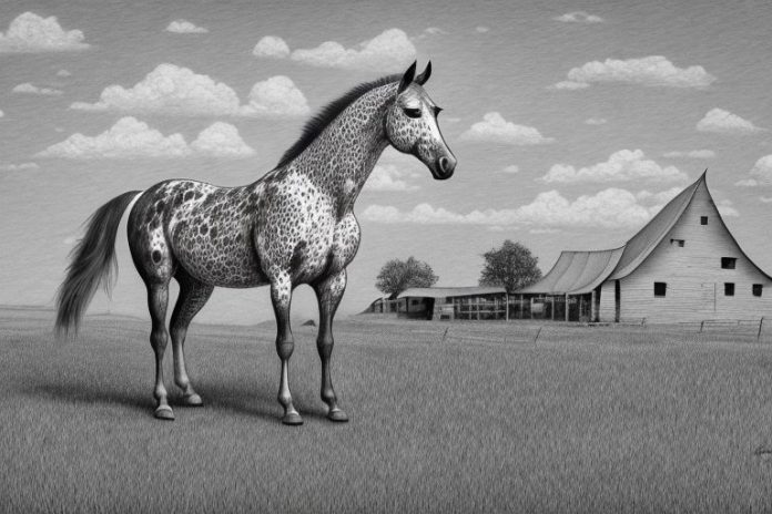 An appaloosa horse in a rural setting in mokopane