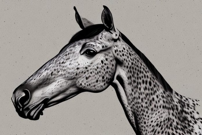An appaloosa horse in a rural setting in louis trichardt