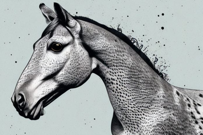 An appaloosa horse in its natural habitat in witbank