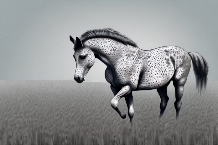 An appaloosa horse in a field in delmas