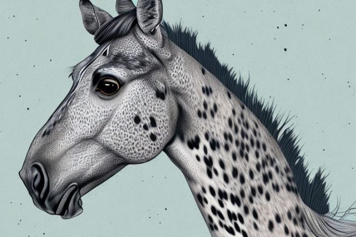 An appaloosa horse in its natural environment in ermelo