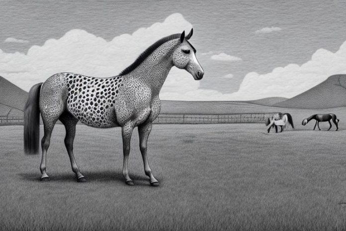 An appaloosa horse in a rural setting in white river