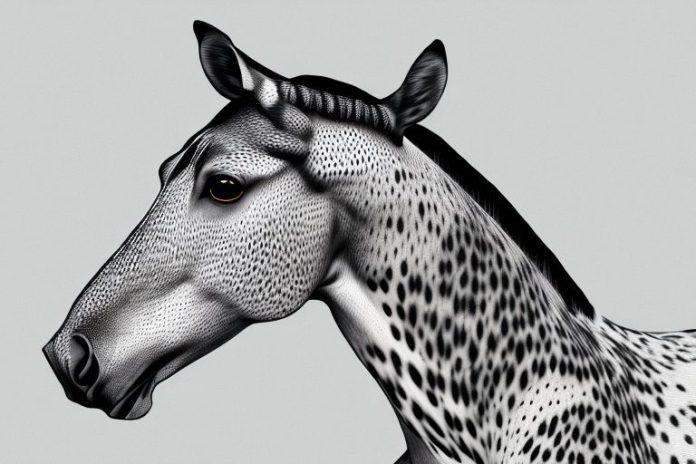 An appaloosa horse in its natural environment in upington