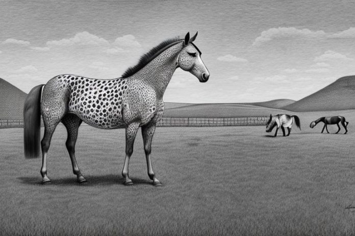 An appaloosa horse in a rural setting in lydenburg