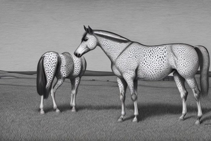 An appaloosa horse in a rural setting in warrenton