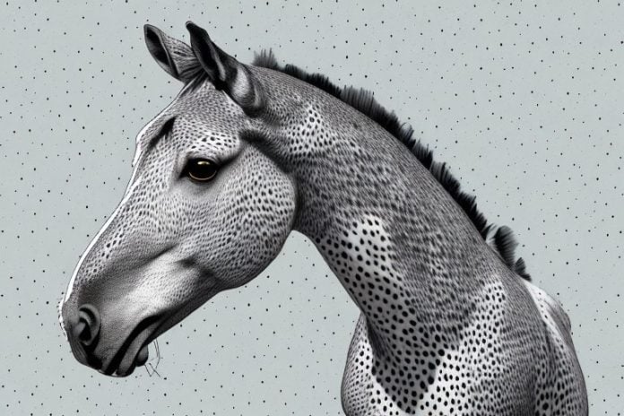 An appaloosa horse in a rural south african landscape