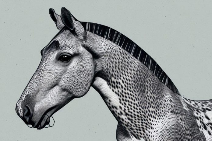 An appaloosa horse in its natural environment in rustenburg