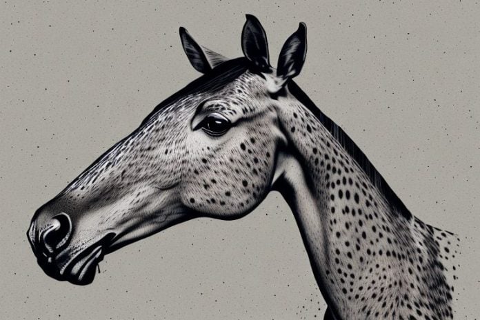 An appaloosa horse in a rural setting in hartbeespoort