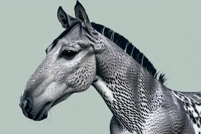 A majestic appaloosa horse in a rural south african landscape